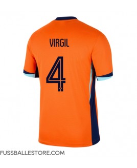 Günstige Niederlande Virgil van Dijk #4 Heimtrikot EM 2024 Kurzarm